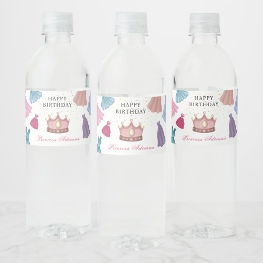 Prinses Jurken Sprookjesmeisje Verjaardag Waterfles Etiket (Flessen)