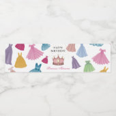 Prinses Jurken Sprookjesmeisje Verjaardag Waterfles Etiket (Enkel label)