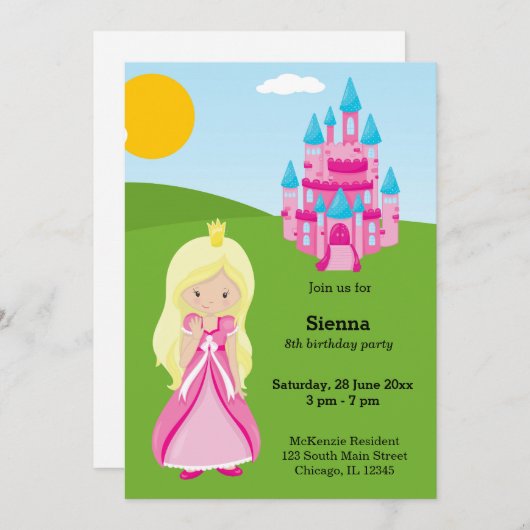  prinses kaart (Voorkant / Achterkant)