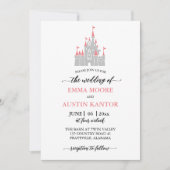 Prinses Kasteel bruiloft uitnodiging (Voorkant)