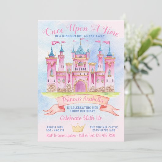 Prinses Kasteel Elk nummer Prinses Verjaardagsfees Kaart (Staand voorkant)