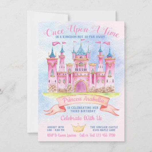 Prinses Kasteel Elk nummer Prinses Verjaardagsfees Kaart (Voorkant)