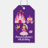 Prinses Kasteel Gepersonaliseerde Naam Meisjes Ver Cadeaulabel (Achterkant)