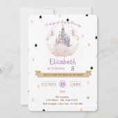 Prinses Kasteel Harten Verjaardag Uitnodiging (Voorkant)