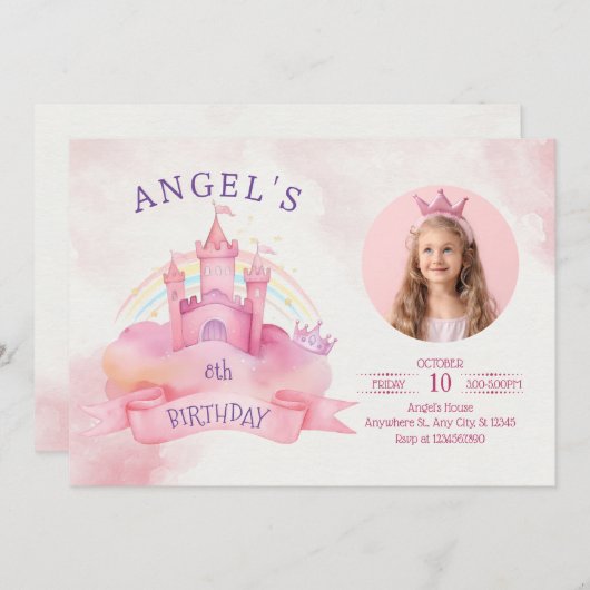 Prinses kasteel kaart (Voorkant / Achterkant)