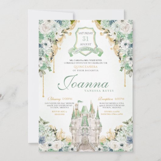 Prinses Kasteel Koninklijke Munt Groene Quinceaner Kaart (Voorkant)