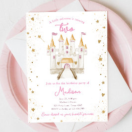 Prinses Kasteel Magisch Meisje 2e Verjaardag Kaart