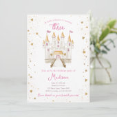 Prinses Kasteel Magisch Meisje 3e Derde Verjaardag Kaart (Staand voorkant)