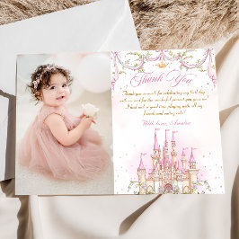 Prinses Kasteel Meisje Verjaardag Foto Bedankt Kaa