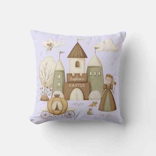 Prinses Kasteel met naam Kussen (Voorkant)