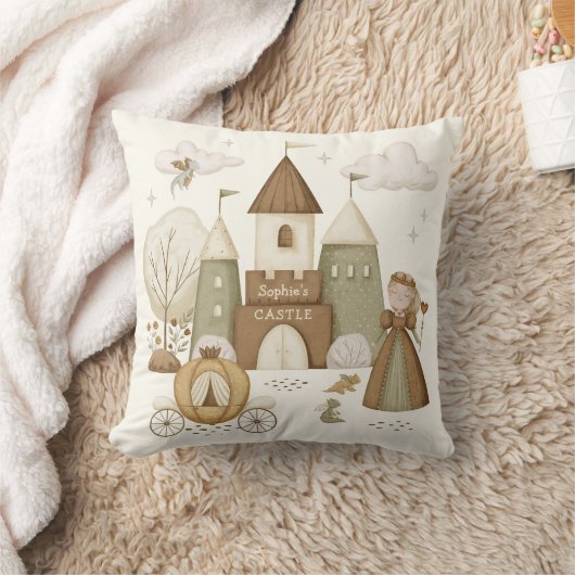 Prinses Kasteel met naam Kussen (Deken)