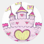 Prinses kasteel ronde sticker (Voorkant)