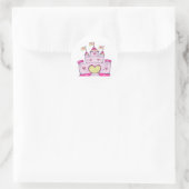 Prinses kasteel ronde sticker (Tas)