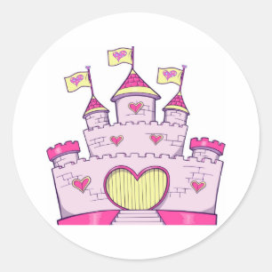 Prinses kasteel ronde sticker
