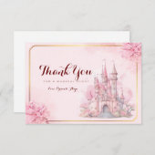 Prinses Kasteel Verjaardag Dank u kaart (Voorkant / Achterkant)