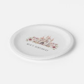 Prinses kasteel verjaardag meisjes papieren bordje (Gekanteld)