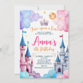 Prinses Kasteel Verjaardagsfeest Kaart (Voorkant)