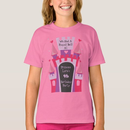 PRINSES KASTEEL Verjaardagsfeest T-shirt (Voorkant)