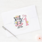 Prinses Kat 1st Birthday Ronde Sticker (Envelop)