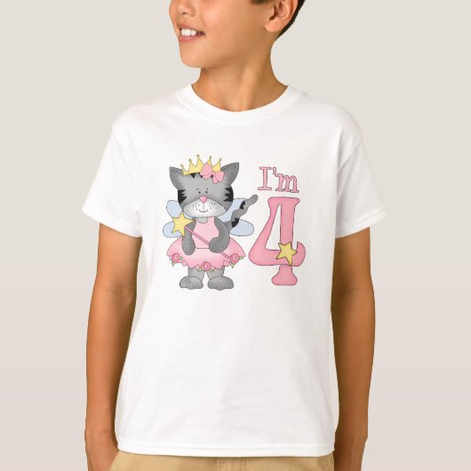 Prinses Kat 4e Verjaardag T-shirt (Voorkant)