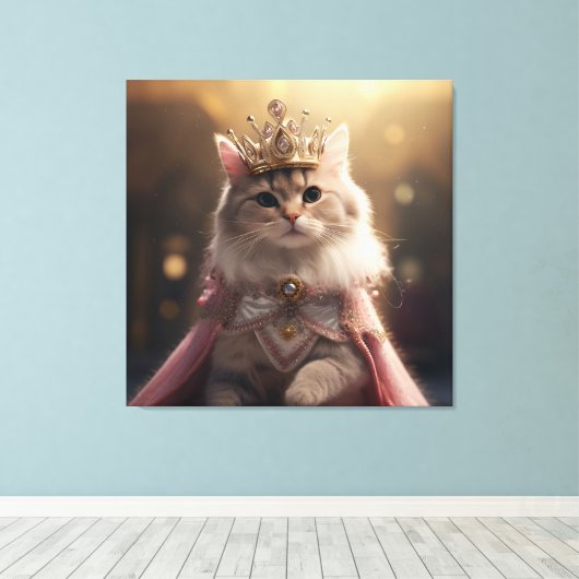 Prinses kat afbeelding voor decoreren canvas afdruk (Insitu (Houten vloer))