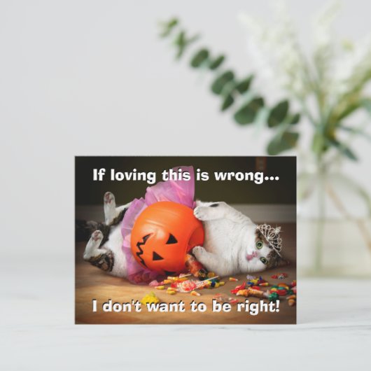 Prinses Kat Met Snoep Emmer Uitnodiging Briefkaart (Staand voorkant)