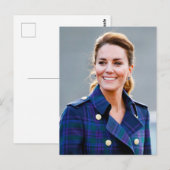 Prinses Kate blauw plaid gestileerd Briefkaart (Voorkant / Achterkant)
