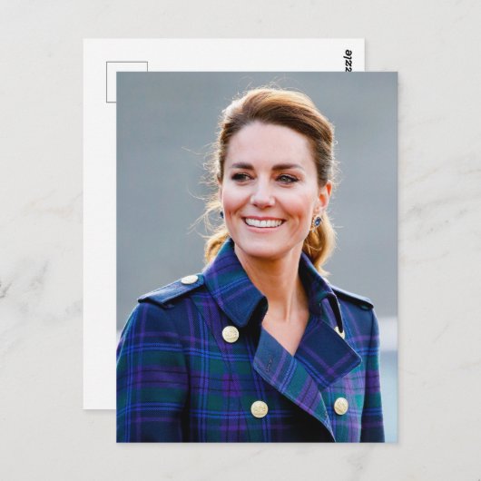 Prinses Kate blauw plaid gestileerd Briefkaart (Voorkant / Achterkant)