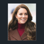 Prinses Kate bruin gestileerd Briefkaart<br><div class="desc">Catherine, prinses van Wales in een bruine jas</div>