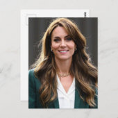 Prinses Kate groen wit gestileerd Briefkaart (Voorkant / Achterkant)