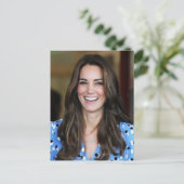 Prinses Kate hemelsblauw gestileerd Briefkaart (Staand voorkant)