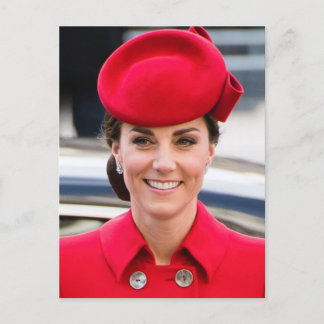 Prinses Kate rood gestileerd Briefkaart