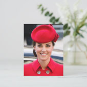 Prinses Kate rood gestileerd Briefkaart (Staand voorkant)