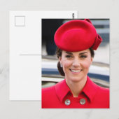 Prinses Kate rood gestileerd Briefkaart (Voorkant / Achterkant)