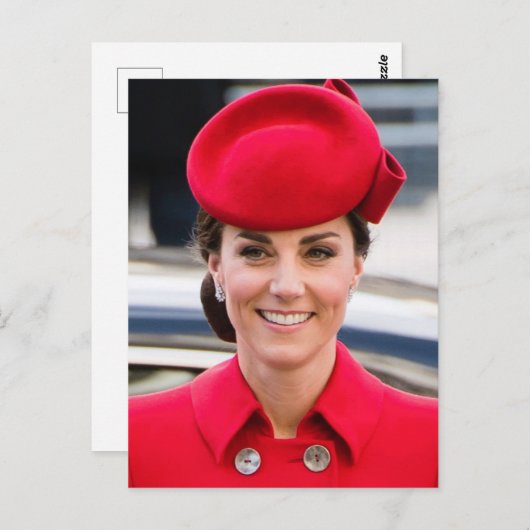 Prinses Kate rood gestileerd Briefkaart (Voorkant / Achterkant)