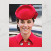 Prinses Kate rood gestileerd Briefkaart (Voorkant)