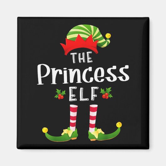Prinses Kerst Elf Bijpassende Pyjama Kerstfeest Magneet (Voorkant)