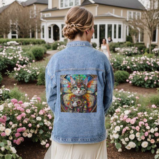 Prinses Kitty Kat van de Vlinder Vleugel Brigade Denim Jacket (Huwelijk Achterkant)