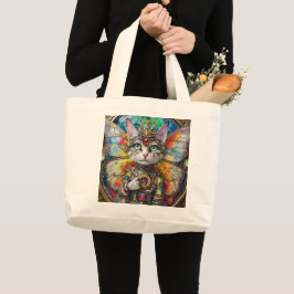 Prinses Kitty Kat van de Vlinder Vleugel Brigade Grote Tote Bag