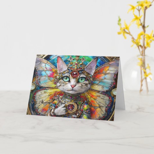 Prinses Kitty Kat van de Vlinder Vleugel Brigade Kaart (Gele Bloem)