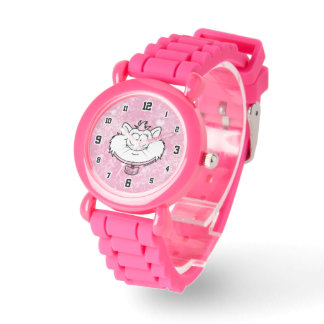 Prinses Kitty Roze Glitter Sjabloon door Screwball Horloge