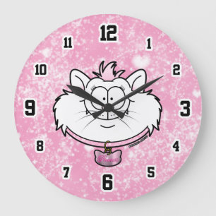 Prinses Kitty Roze Glitter Sjabloon Graphics Grote Klok