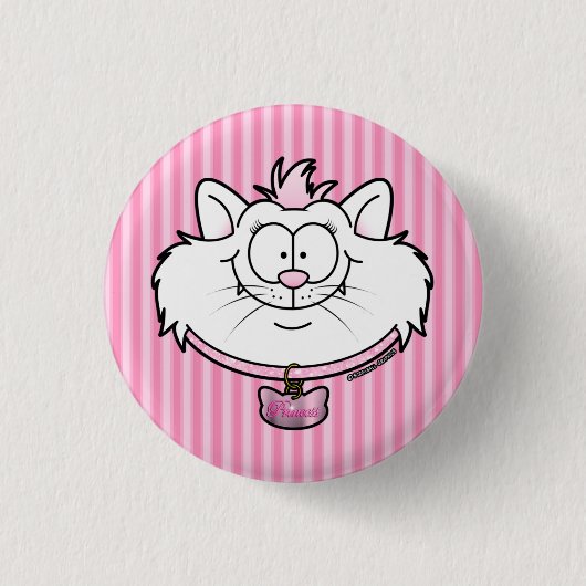 Prinses Kitty Roze Glitters Screwball Graphics Ronde Button 3,2 Cm (Voorkant)