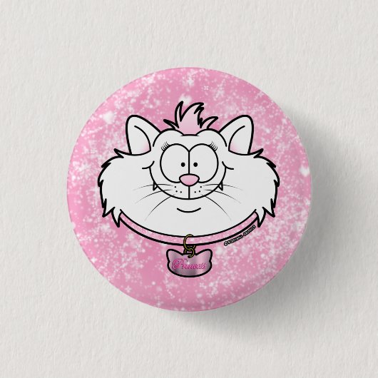 Prinses Kitty Roze Glitters Screwball Graphics Ronde Button 3,2 Cm (Voorkant)