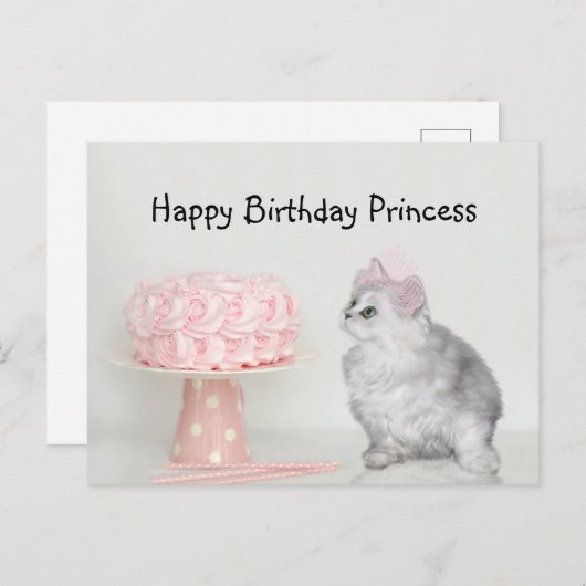 Prinses kitty verjaardag briefkaart (Voorkant / Achterkant)