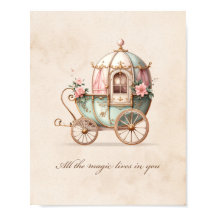 Prinses Koets Kinderkamer Kunst Poster