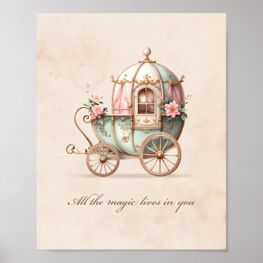 Prinses Koets Kinderkamer Kunst Poster (Voorkant)