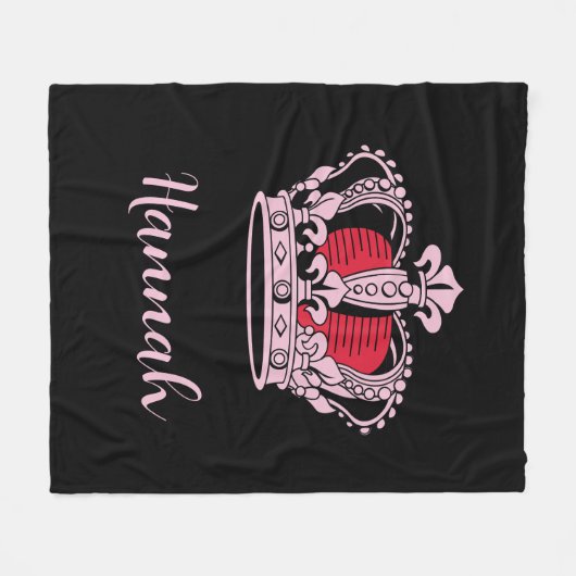  prinses koningin kroon fleece deken (Voorkant (Horizontaal))