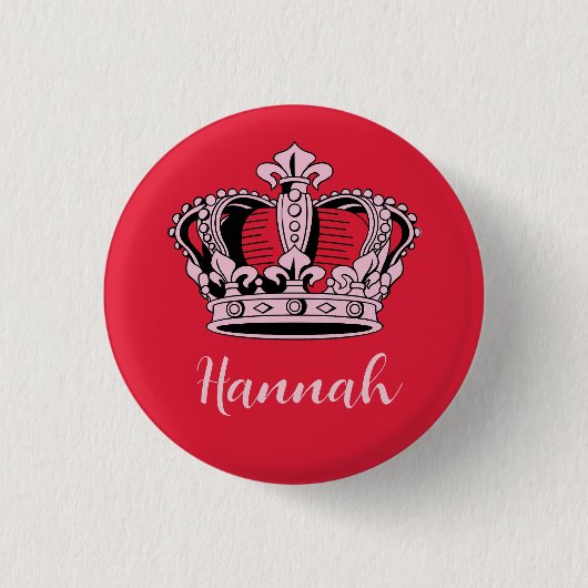  prinses koningin kroon ronde button 3,2 cm (Voorkant)