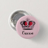  prinses koningin kroon ronde button 3,2 cm (Voorkant /achterkant)